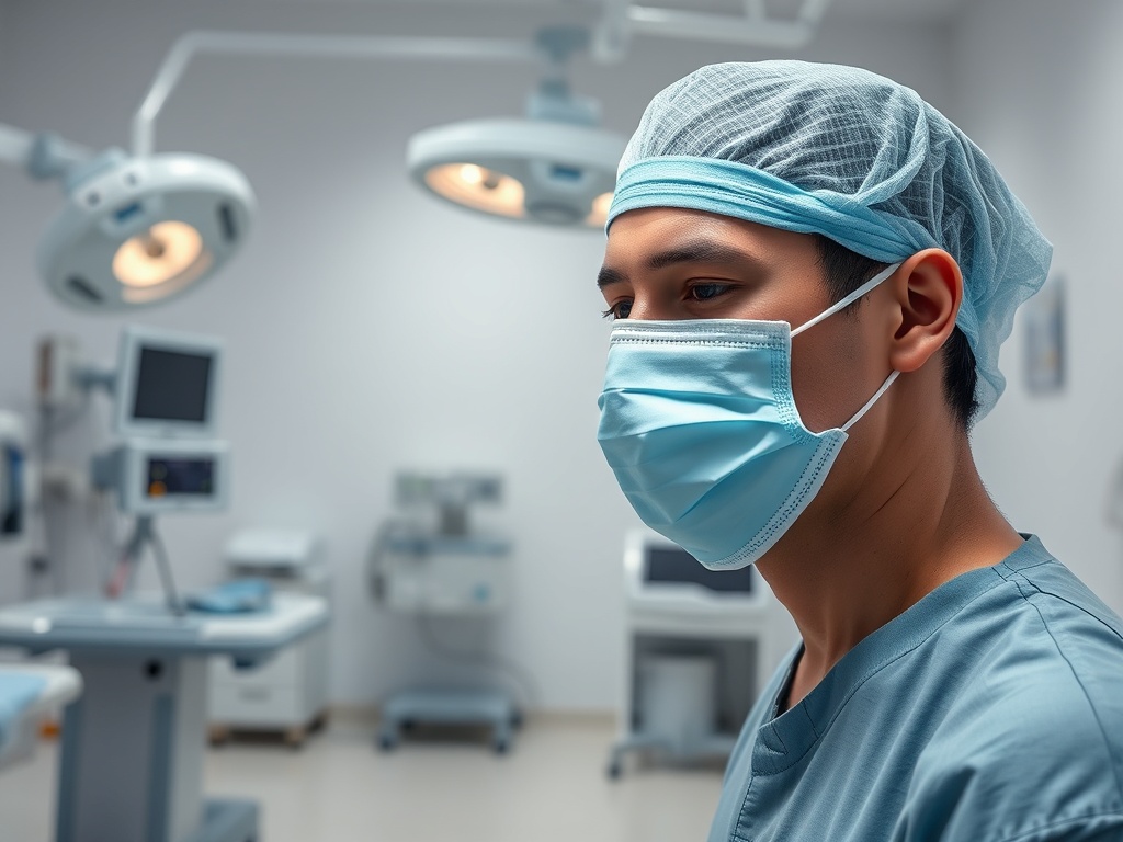 Profissional de saúde interagindo com uma interface de inteligência artificial futurista, simbolizando a medicina do futuro